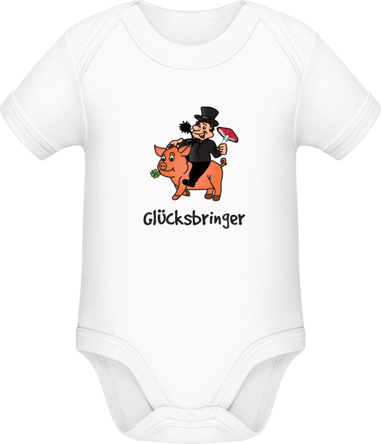 Glücksbringer - White Sonar SSL organic babybodsuit - Front