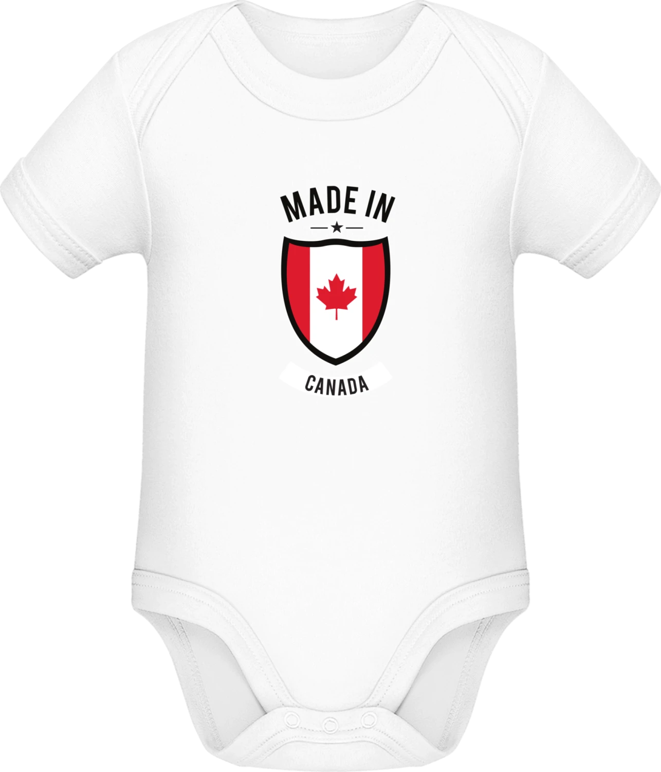 Made in Canada - White Sonar SSL organic babybodsuit - Front