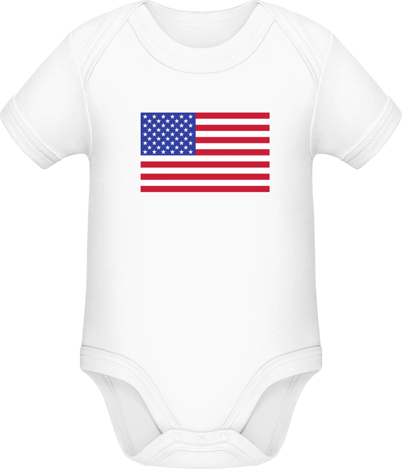 USA Flag - White Sonar SSL organic babybodsuit - Front