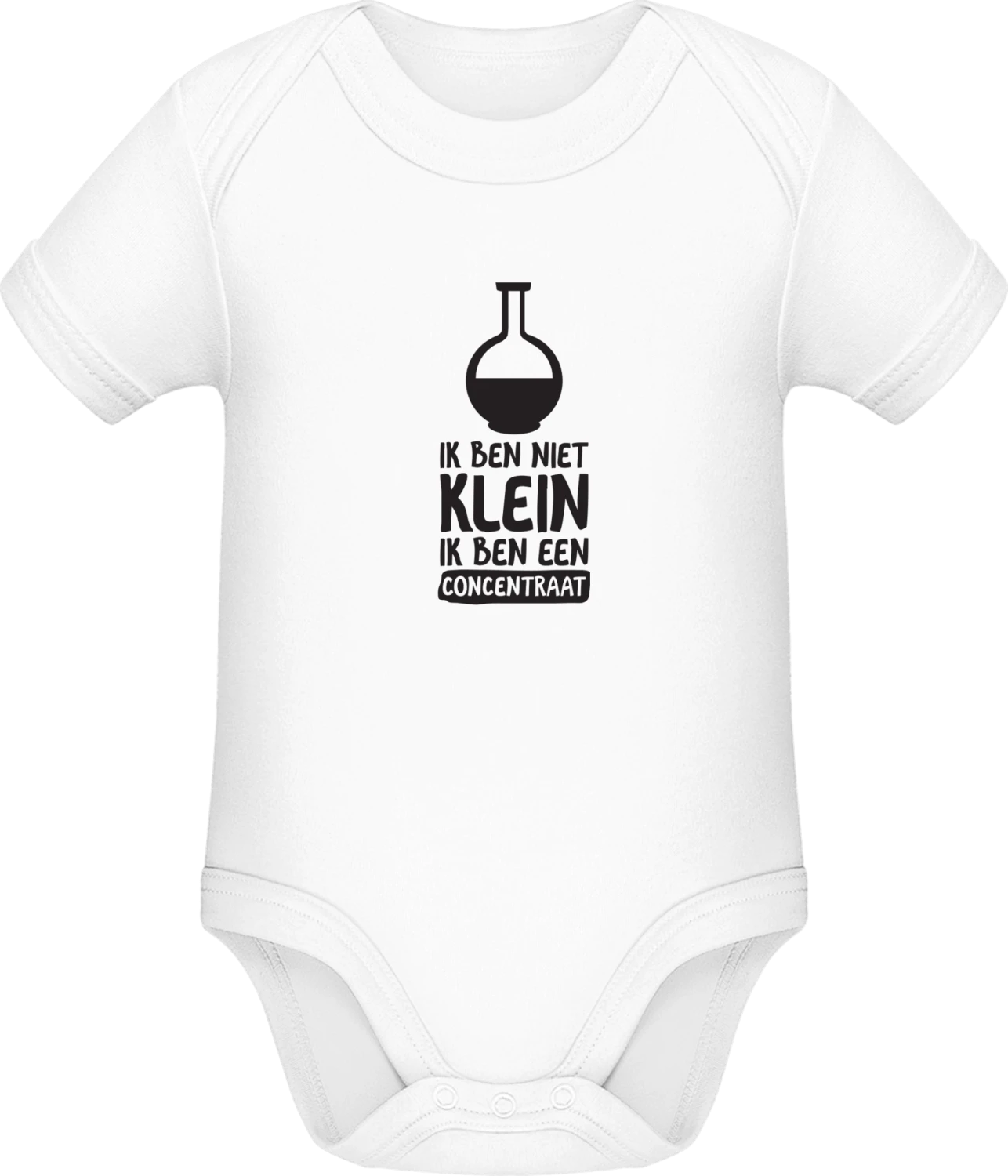 Ik Ben Niet Klein Ik Ben Een Concentraat - White Sonar SSL organic babybodsuit - Front