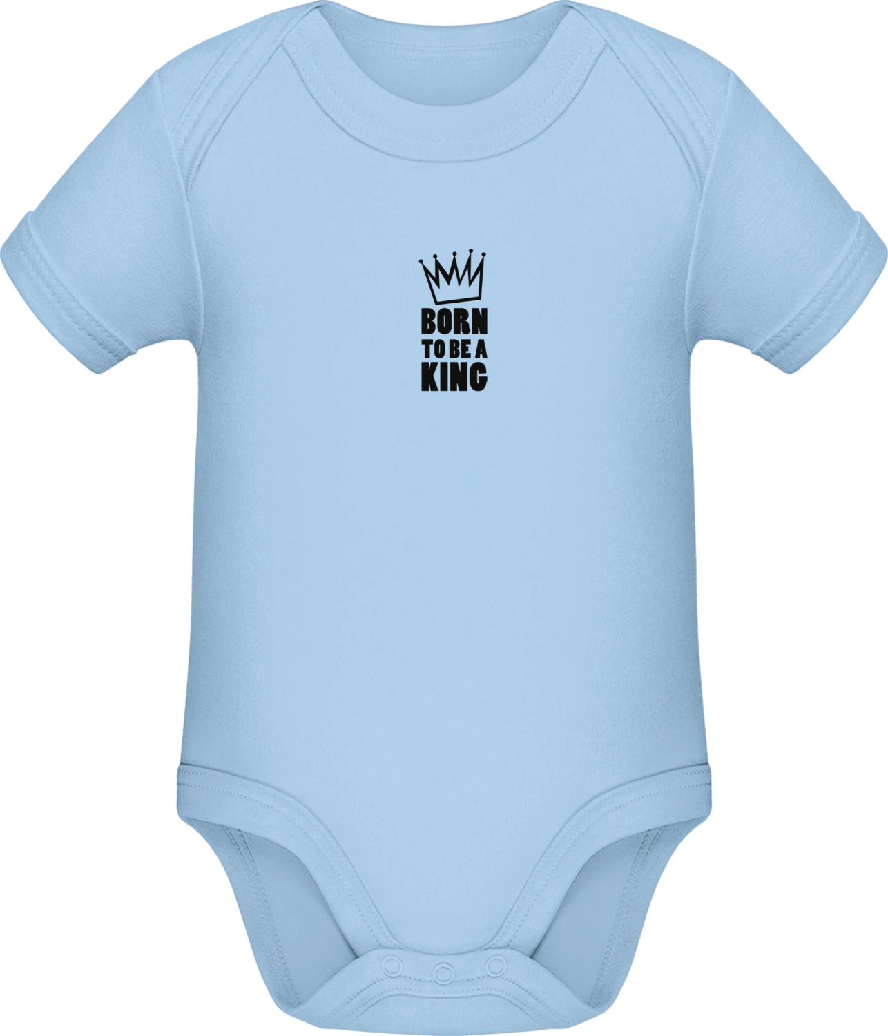 Born To Be A King - Light Blue Sonar SSL organic babybodsuit - Front