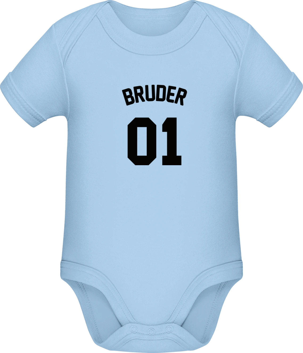 Bruder 01 - Light Blue Sonar SSL organic babybodsuit - Front