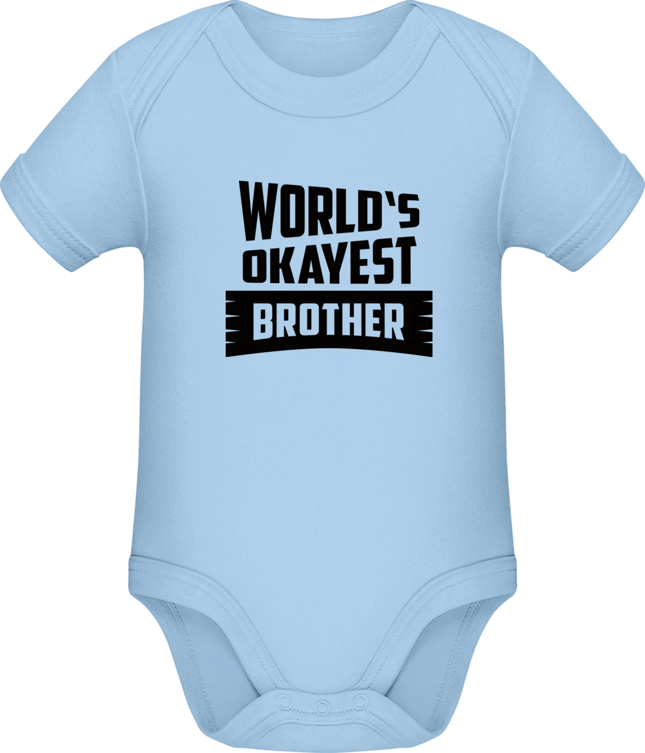 World's Okayest Brother  - Light Blue Sonar SSL organic babybodsuit - Front