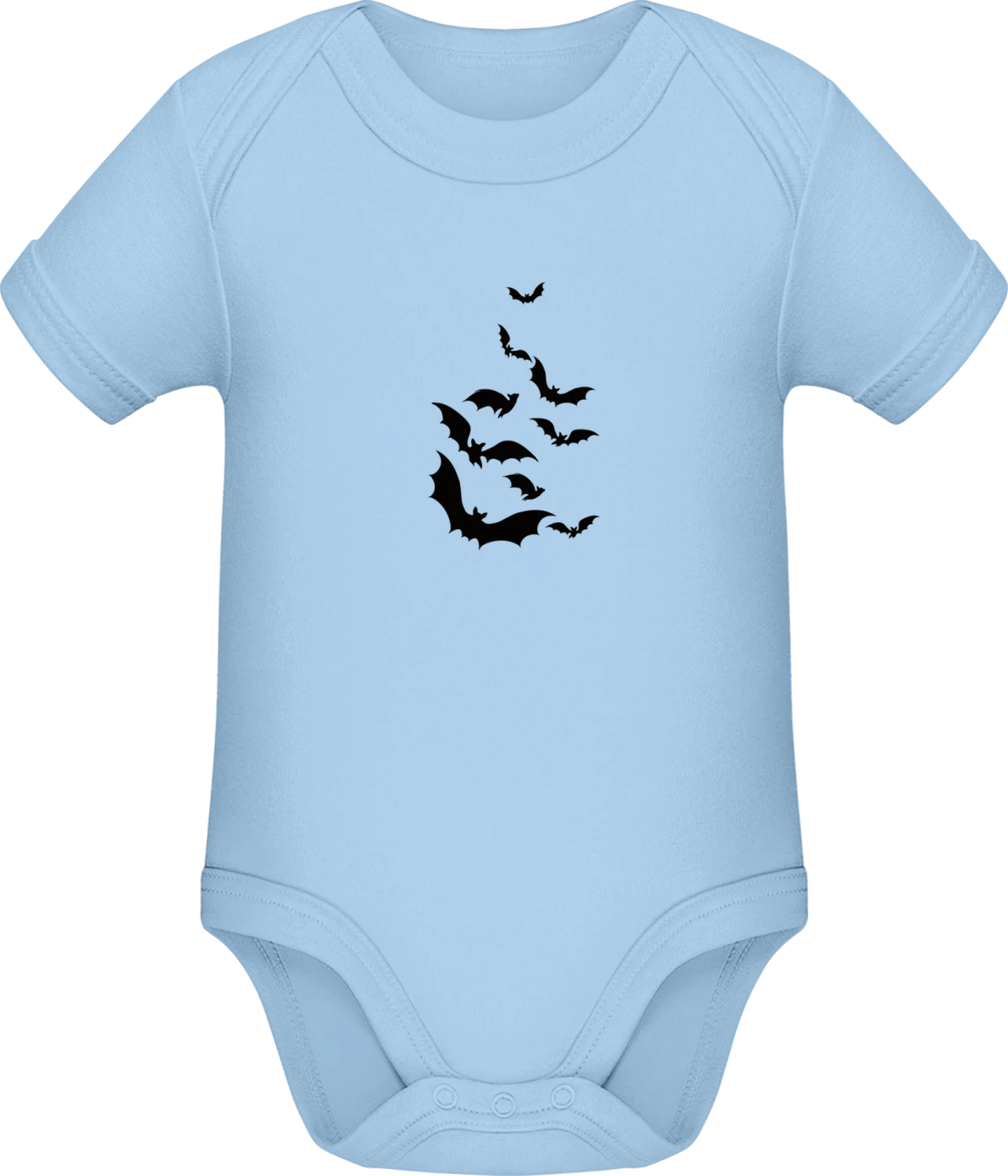 School Of Bats - Light Blue Sonar SSL organic babybodsuit - Front