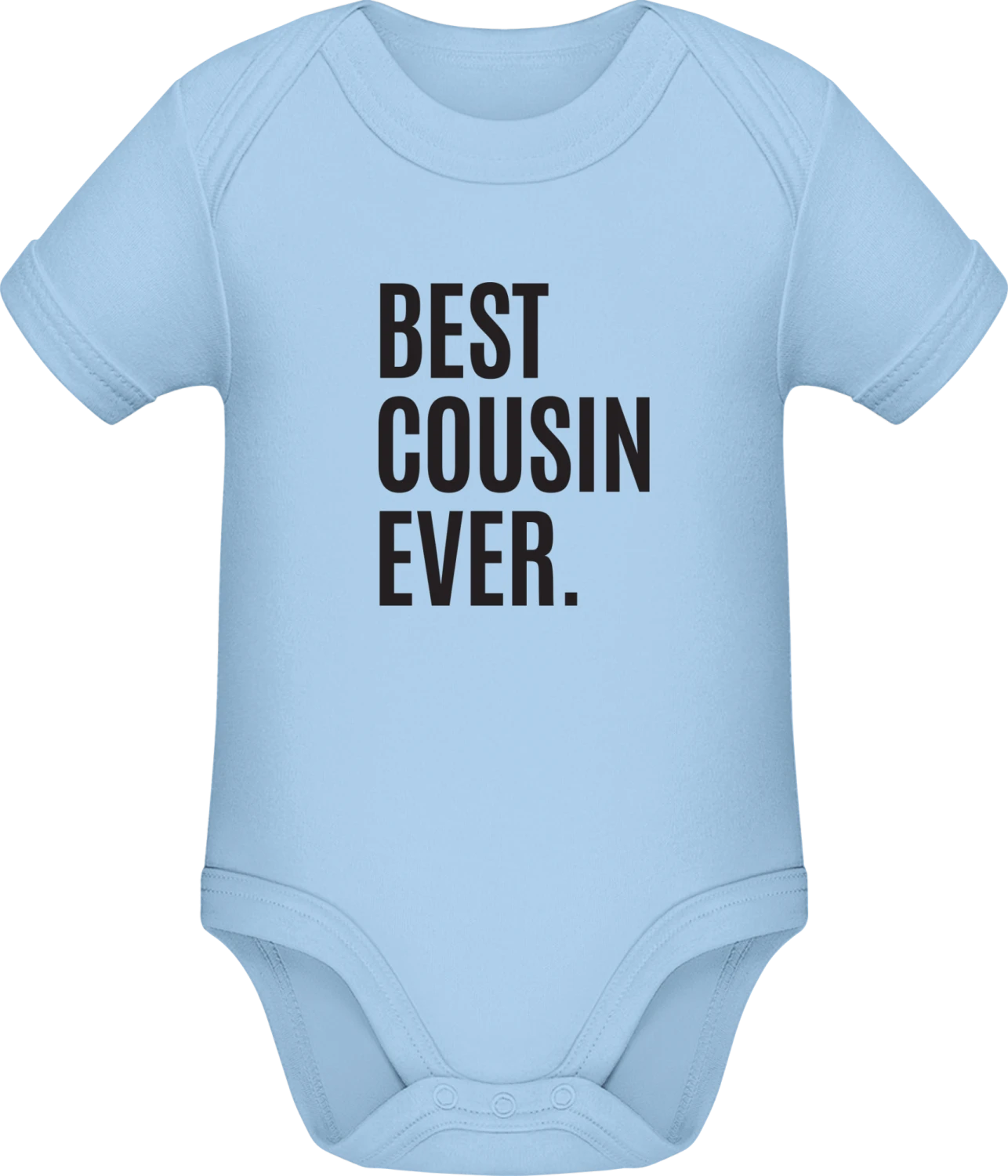 Best Cousin Ever - Light Blue Sonar SSL organic babybodsuit - Front