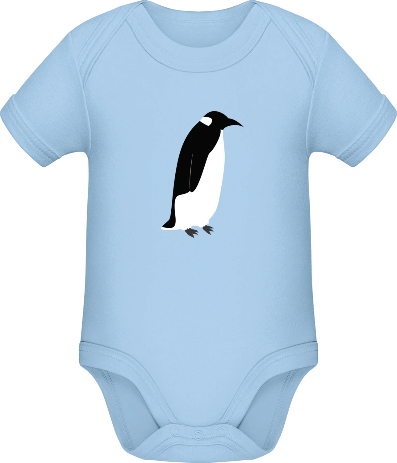 Illustration Of A Penguin - Light Blue Sonar SSL organic babybodsuit - Front