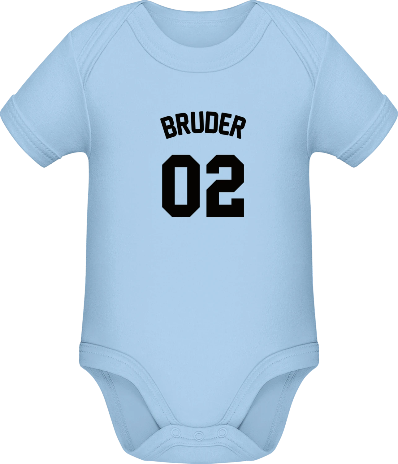 Bruder 02 - Light Blue Sonar SSL organic babybodsuit - Front