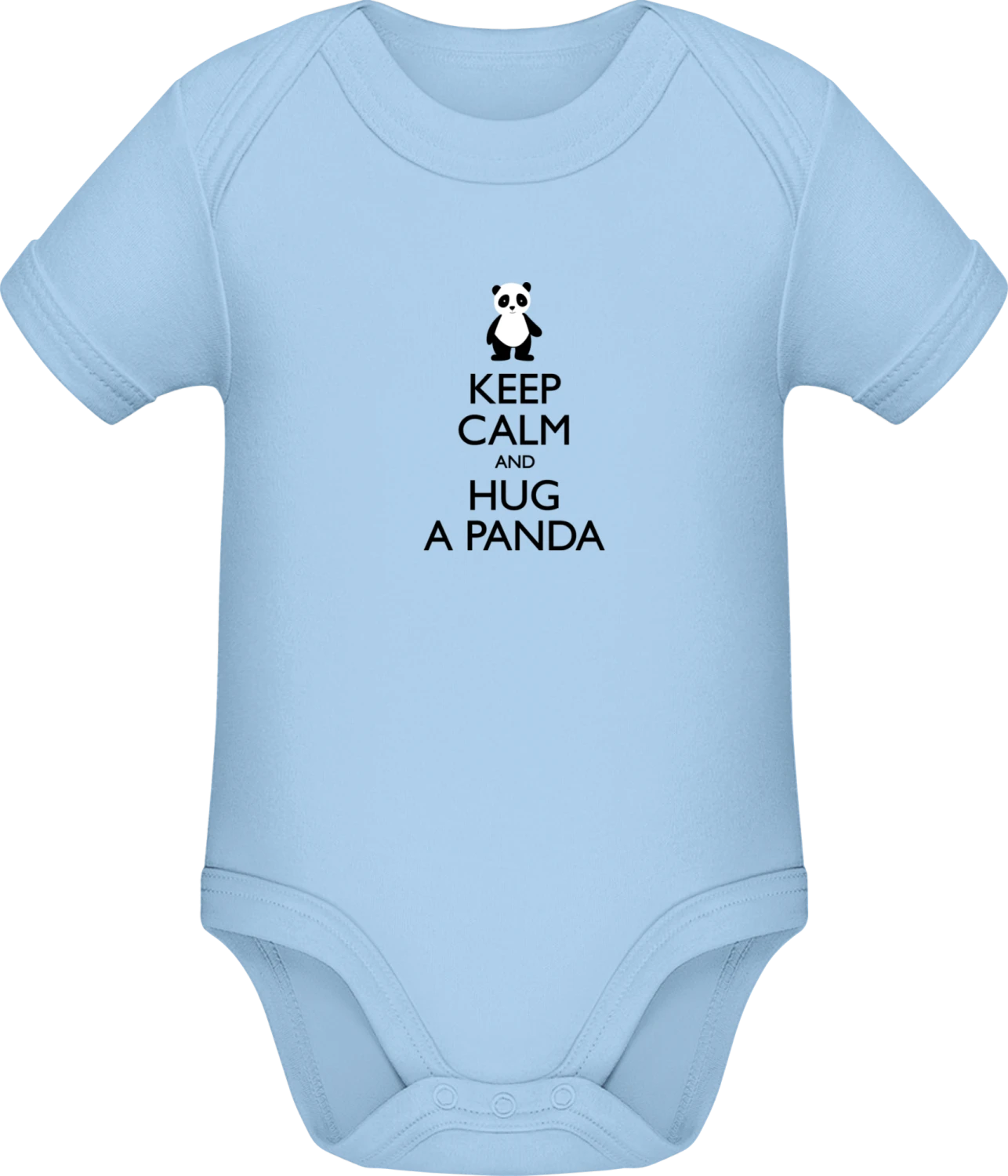 Keep Calm And Hug A Panda - Light Blue Sonar SSL organic babybodsuit - Front