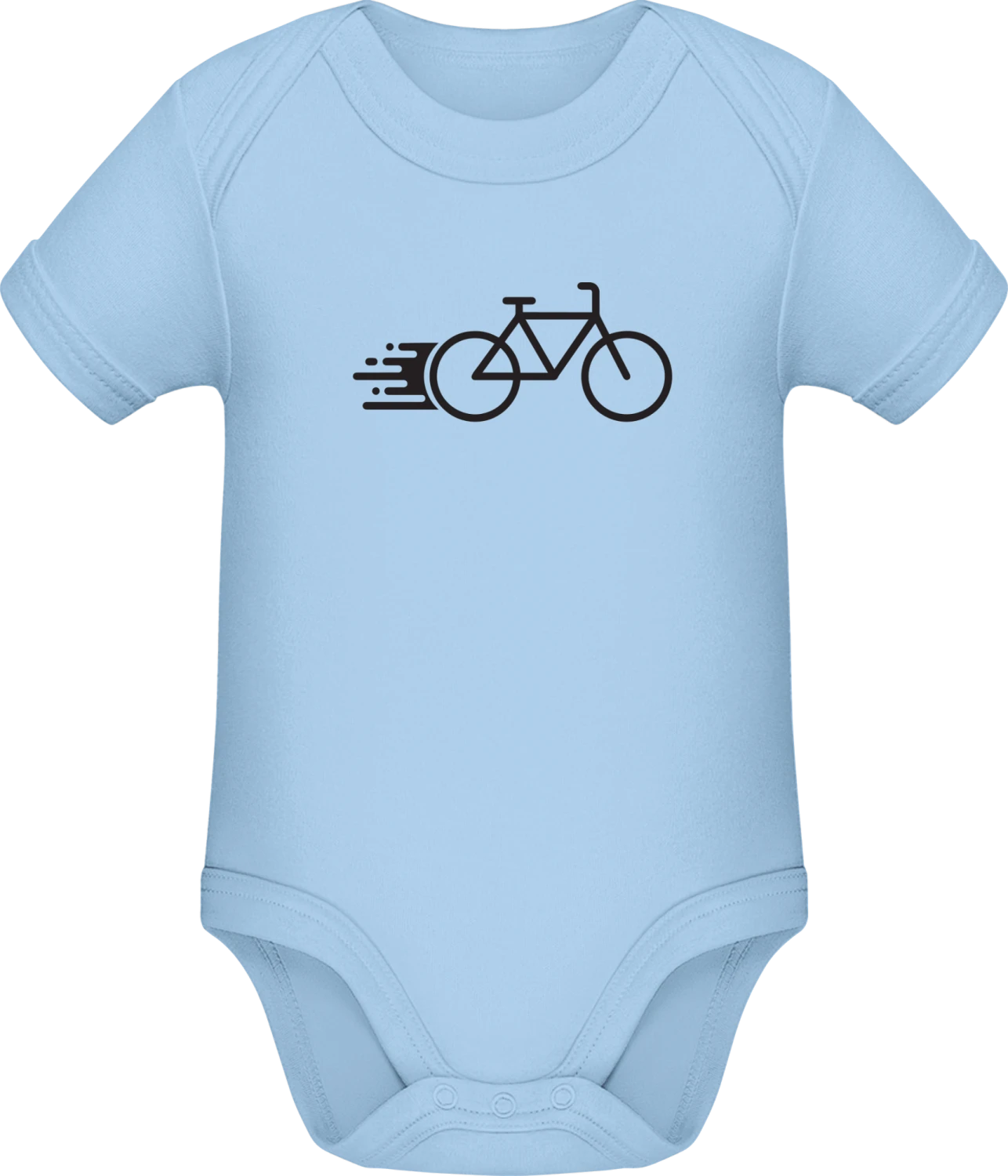 Fast Bicycle - Light Blue Sonar SSL organic babybodsuit - Front