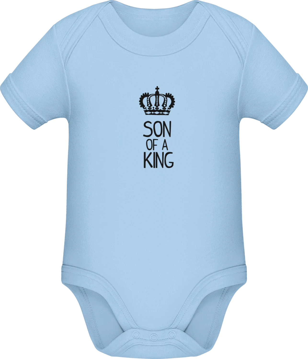 Son Of A King Crown - Light Blue Sonar SSL organic babybodsuit - Front