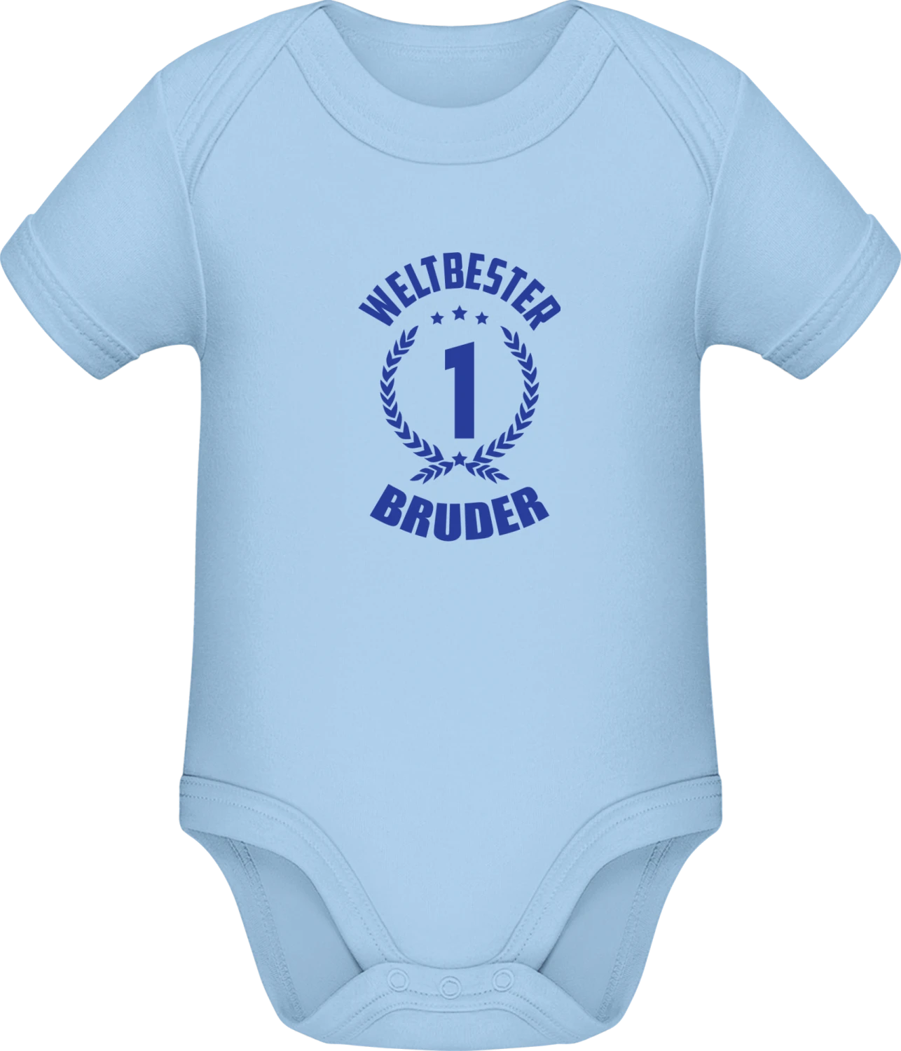 Weltbester Bruder - Light Blue Sonar SSL organic babybodsuit - Front