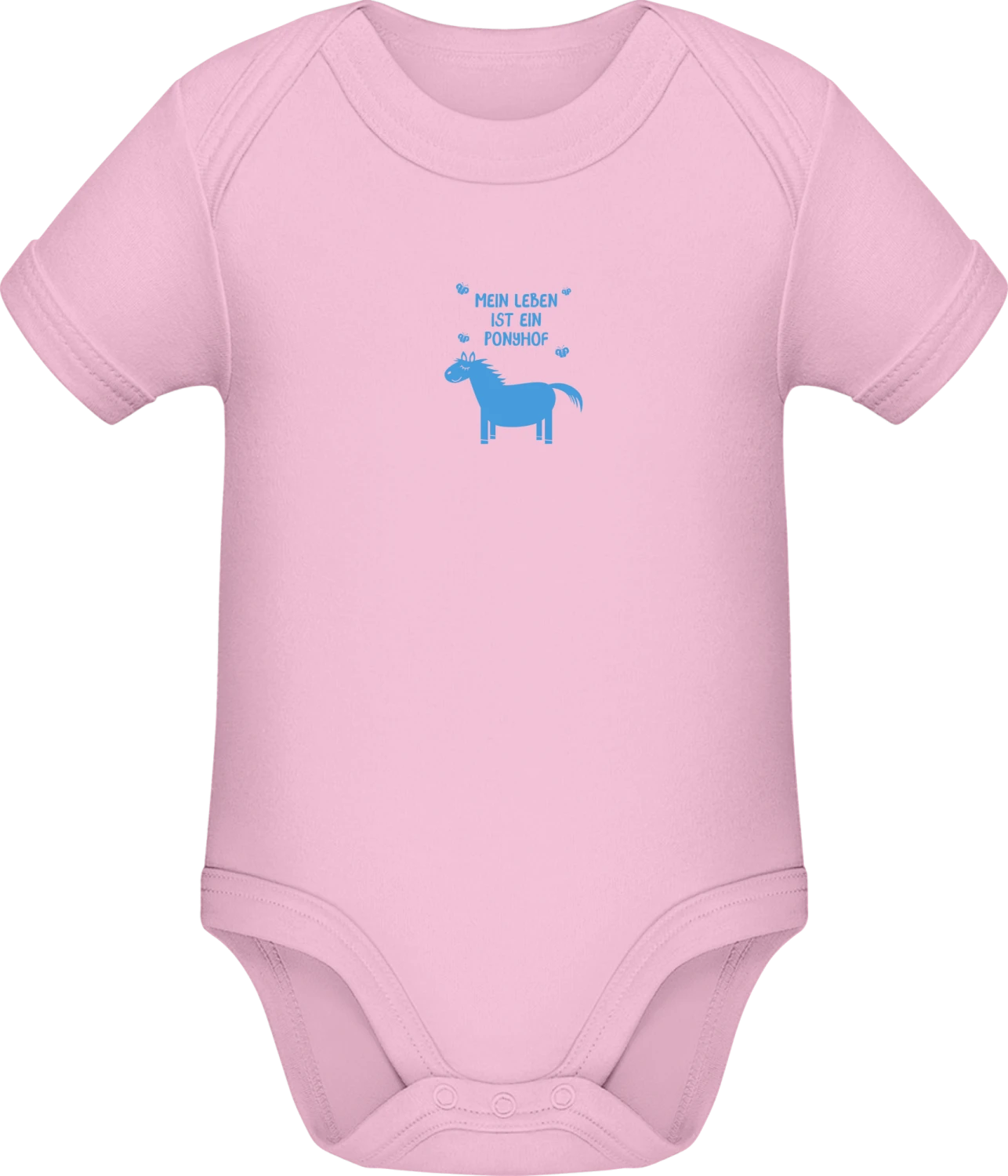 Ponyhof - Light Pink Sonar SSL organic babybodsuit - Front