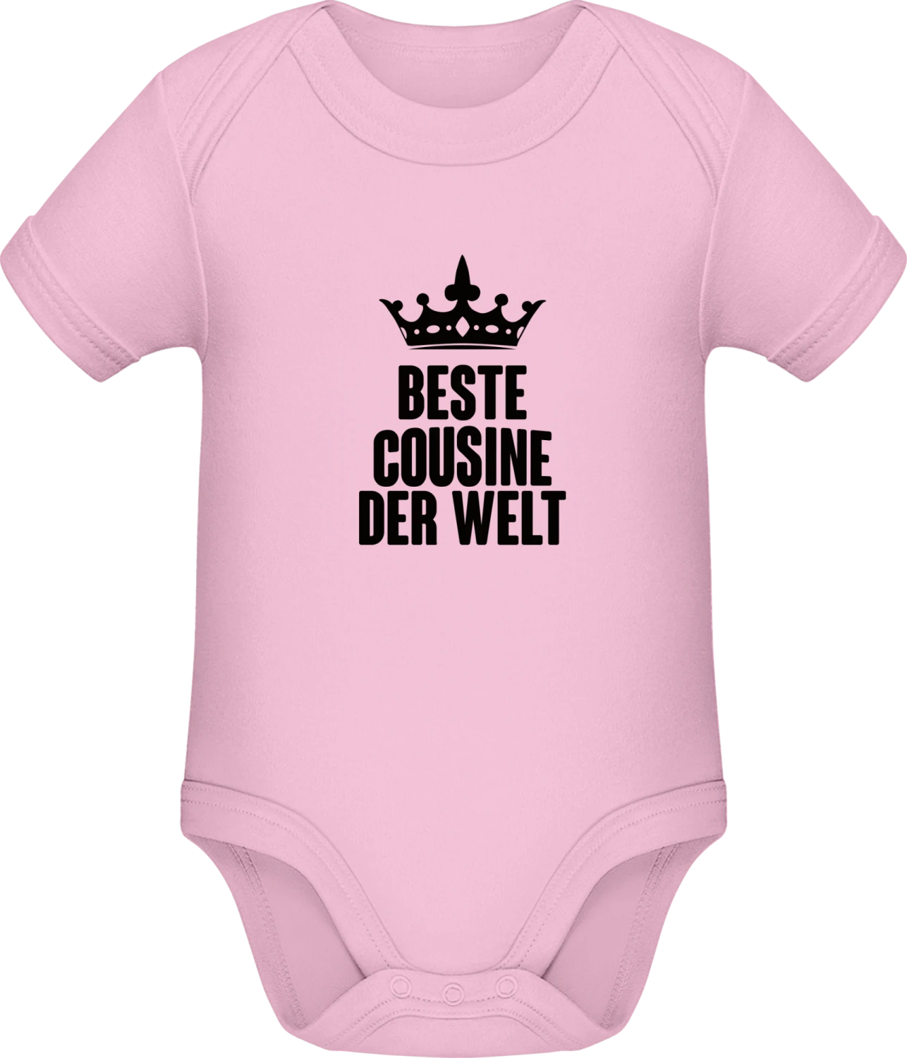 Beste Cousine der Welt Krone - Light Pink Sonar SSL organic babybodsuit - Front