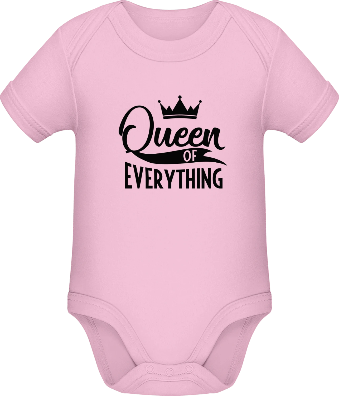 Queen Of Everything - Light Pink Sonar SSL organic babybodsuit - Front