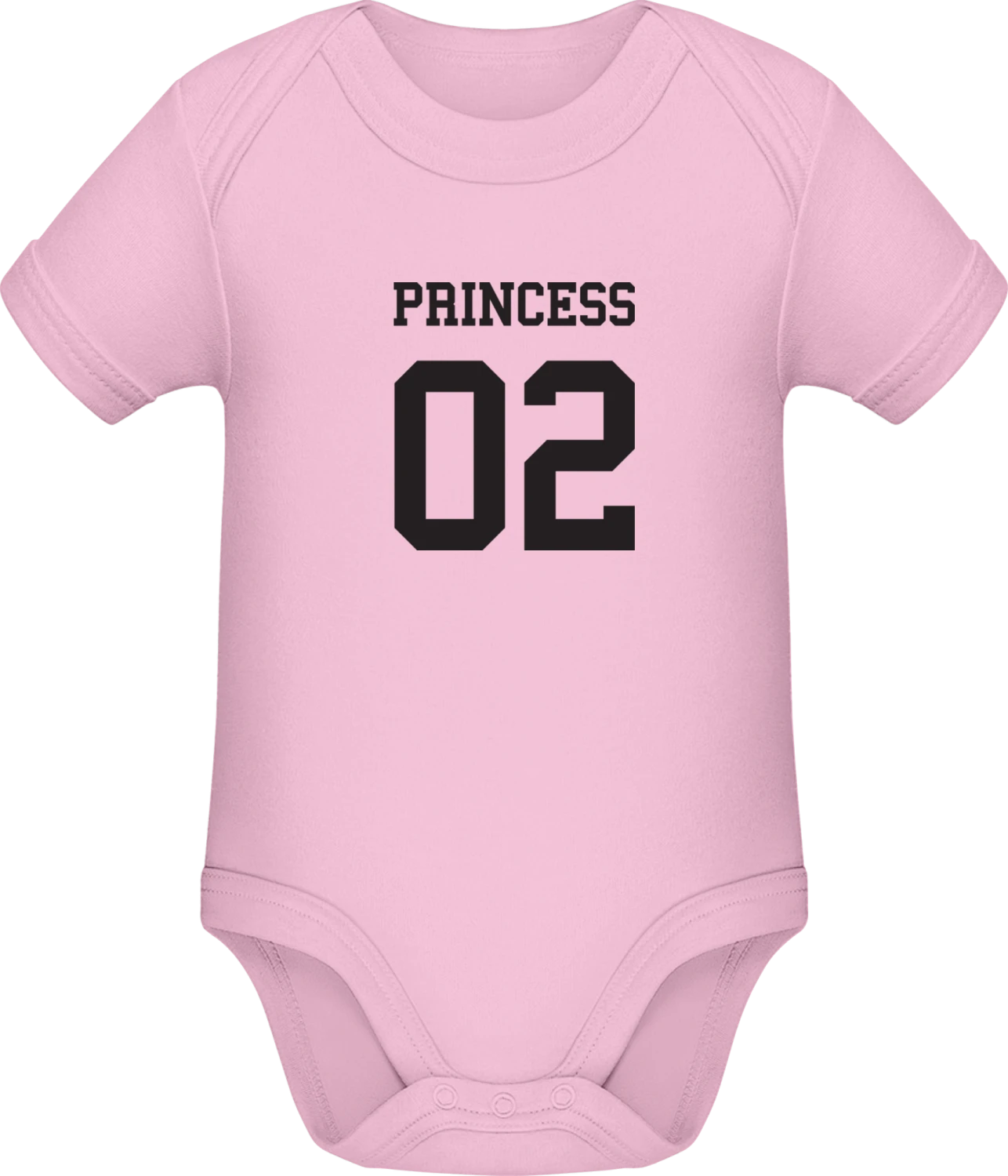 Princess 02 - Light Pink Sonar SSL organic babybodsuit - Front