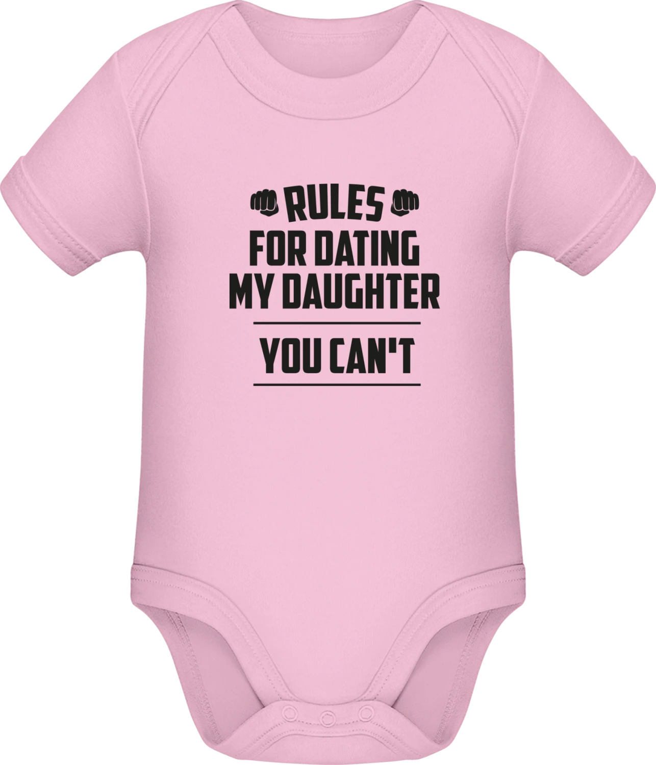 Rules For Dating My Daughter You Can´t - Light Pink Sonar SSL organic babybodsuit - Front