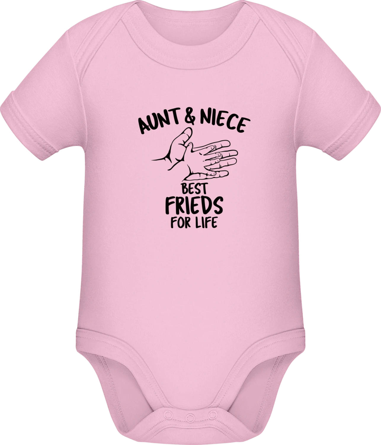 Aunt & Niece Best Friends For Life - Light Pink Sonar SSL organic babybodsuit - Front