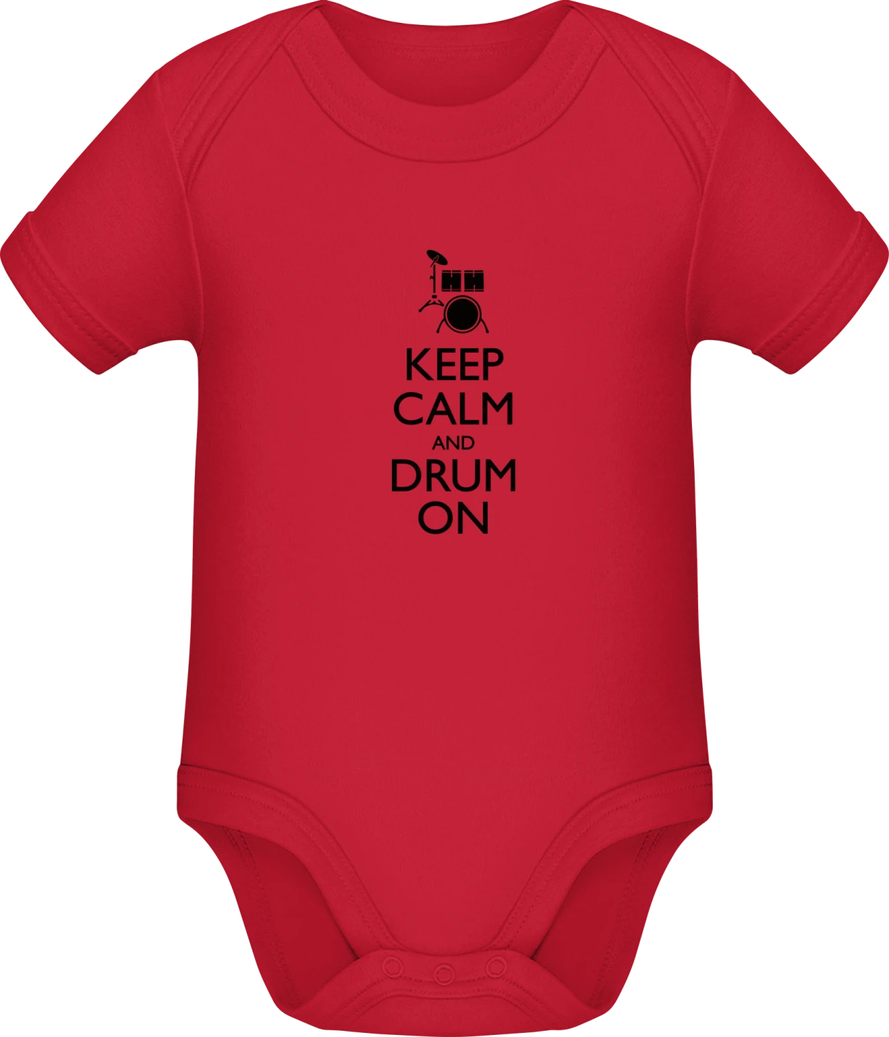 Keep Calm And Drum On - Red Sonar SSL organic babybodsuit - Front