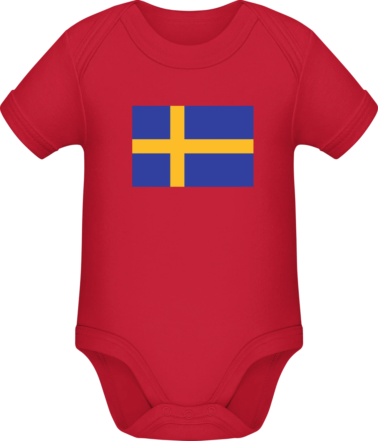 Sweden Flag - Red Sonar SSL organic babybodsuit - Front