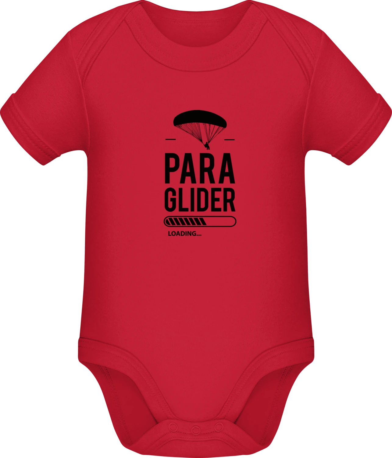 Paraglider Loading - Red Sonar SSL organic babybodsuit - Front