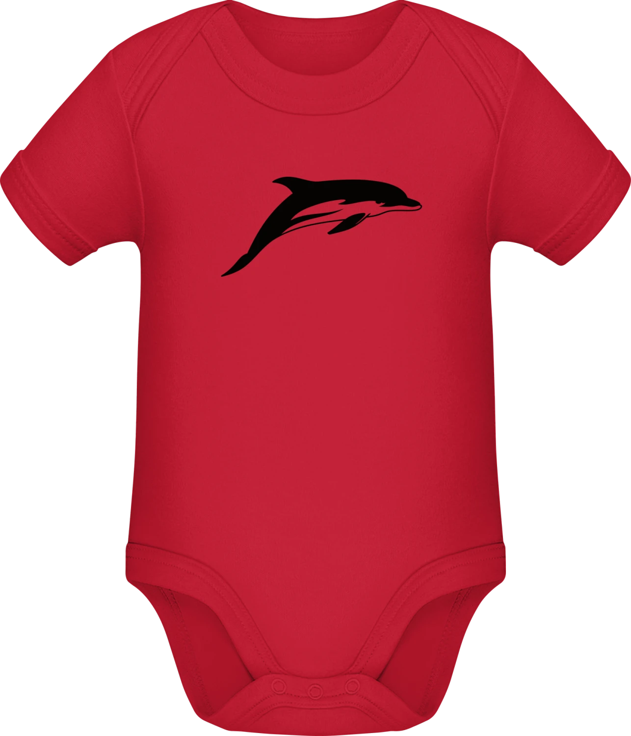 Dolphin - Red Sonar SSL organic babybodsuit - Front