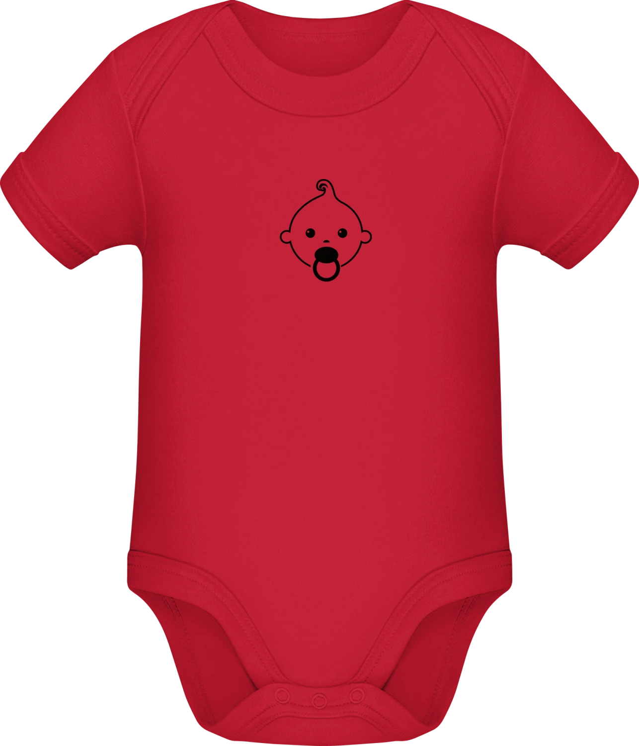 Baby Boy Face - Red Sonar SSL organic babybodsuit - Front