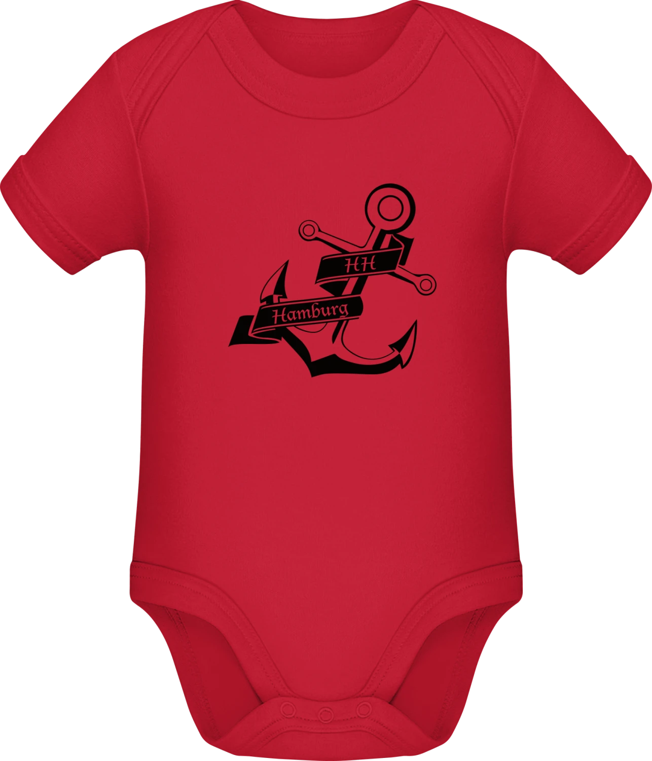 HH Hamburg Anker - Red Sonar SSL organic babybodsuit - Front