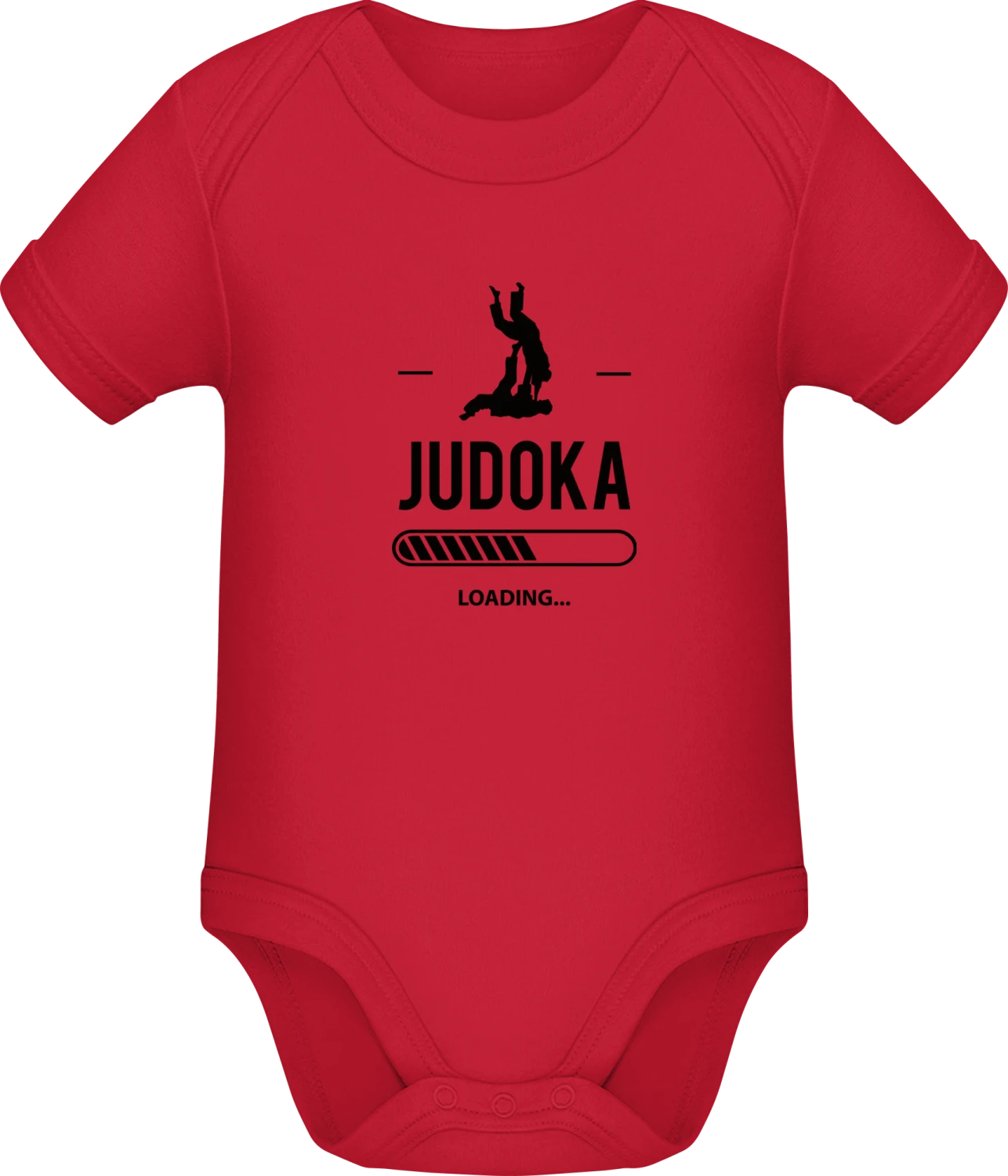 Judoka Loading - Red Sonar SSL organic babybodsuit - Front