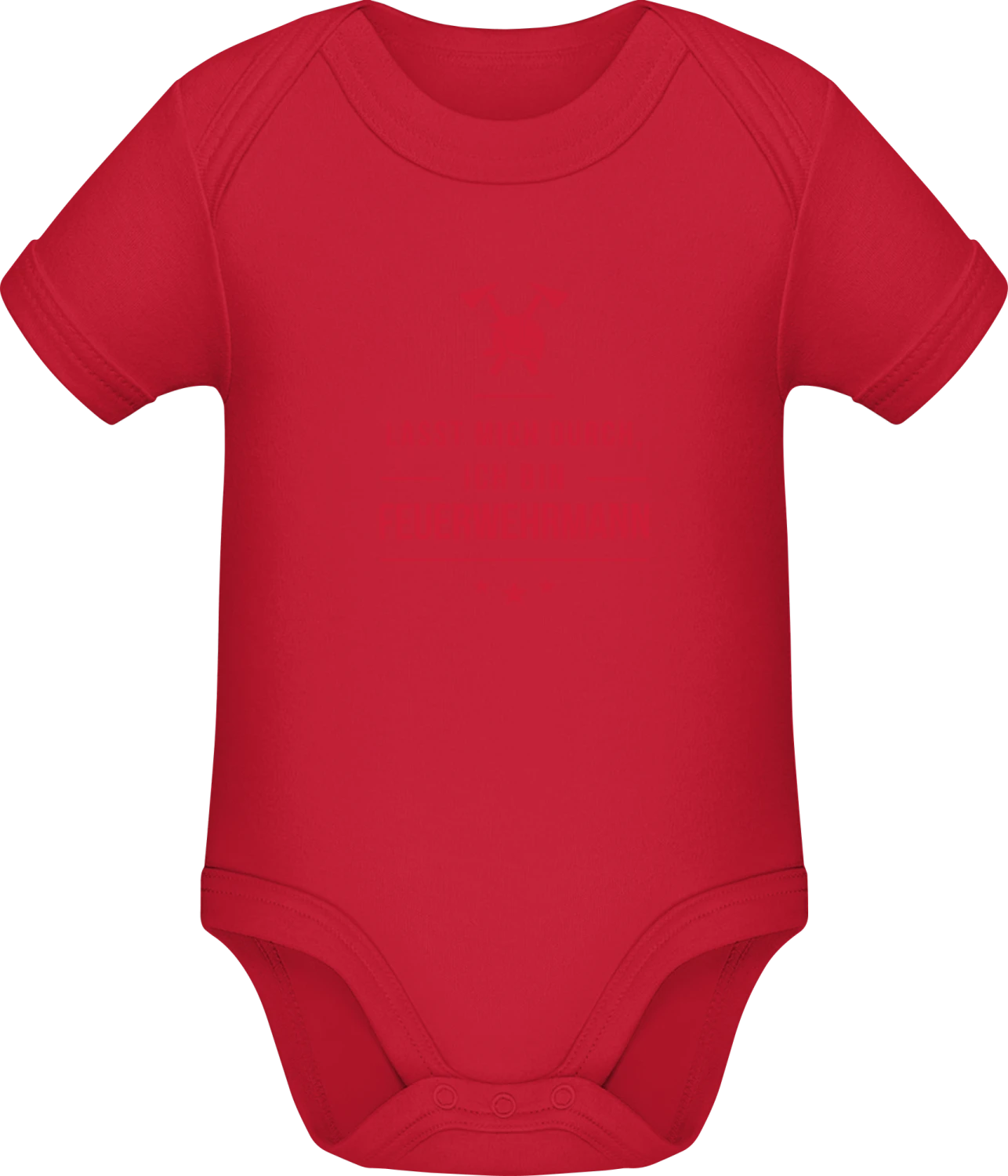 Lasst mich durch ich bin Feuerwehrmann - Red Sonar SSL organic babybodsuit - Front