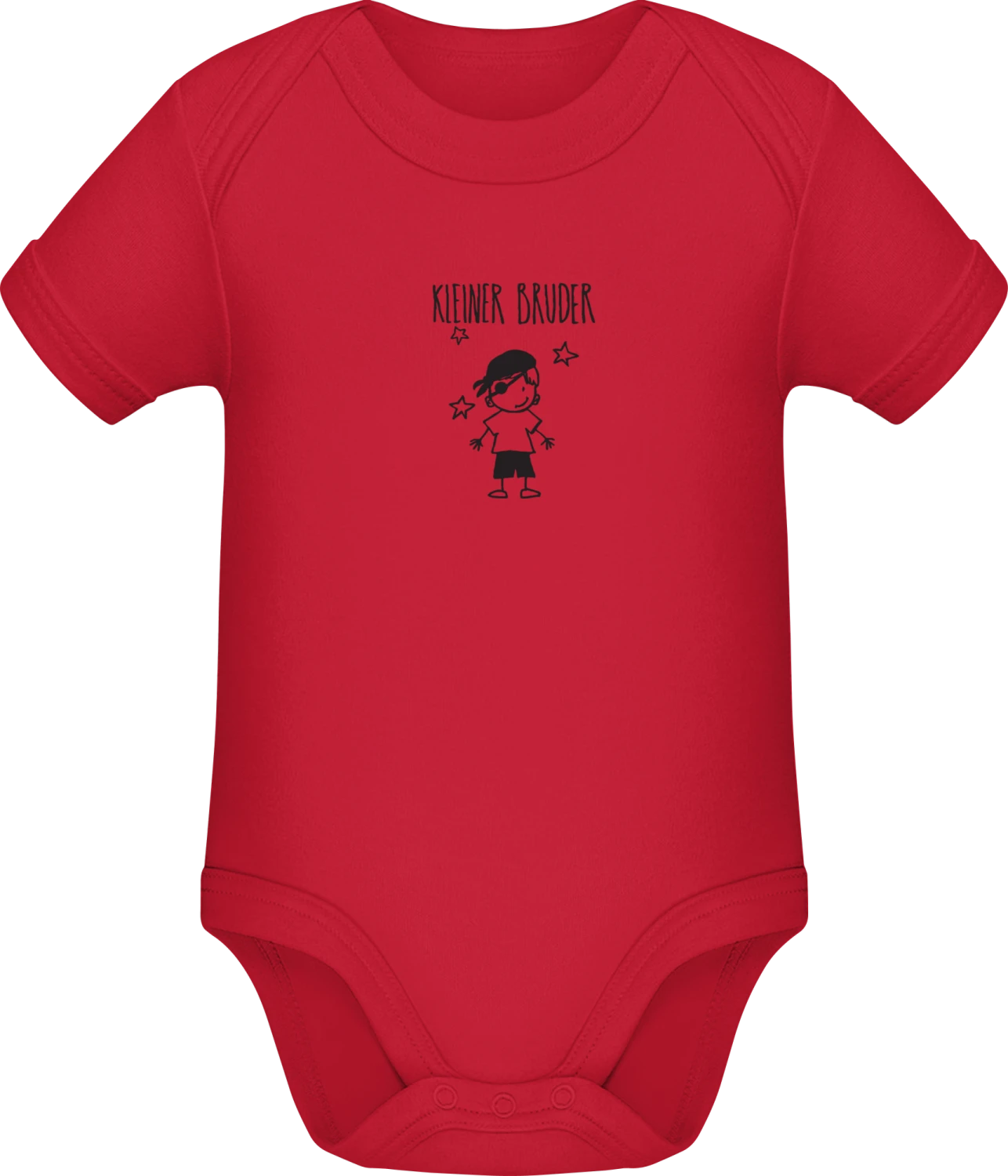 Kleiner Bruder Comic - Red Sonar SSL organic babybodsuit - Front