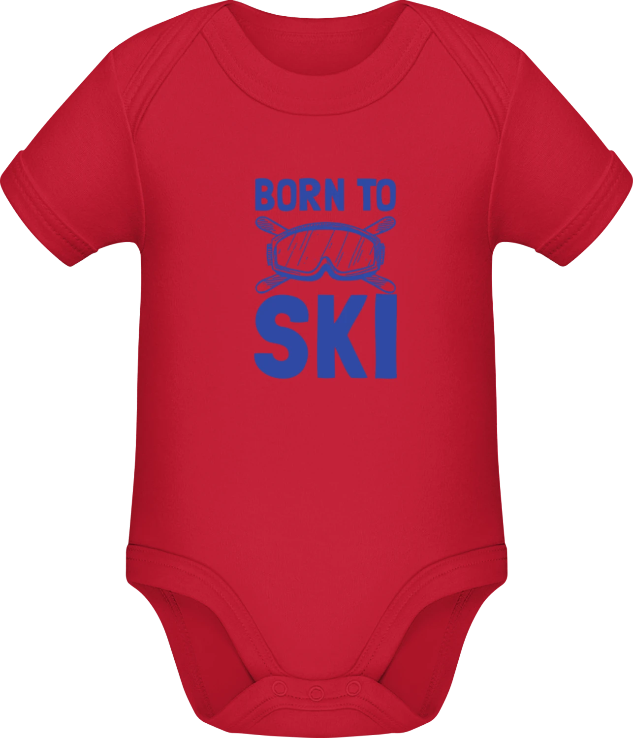 Born To Ski Logo - Red Sonar SSL organic babybodsuit - Front