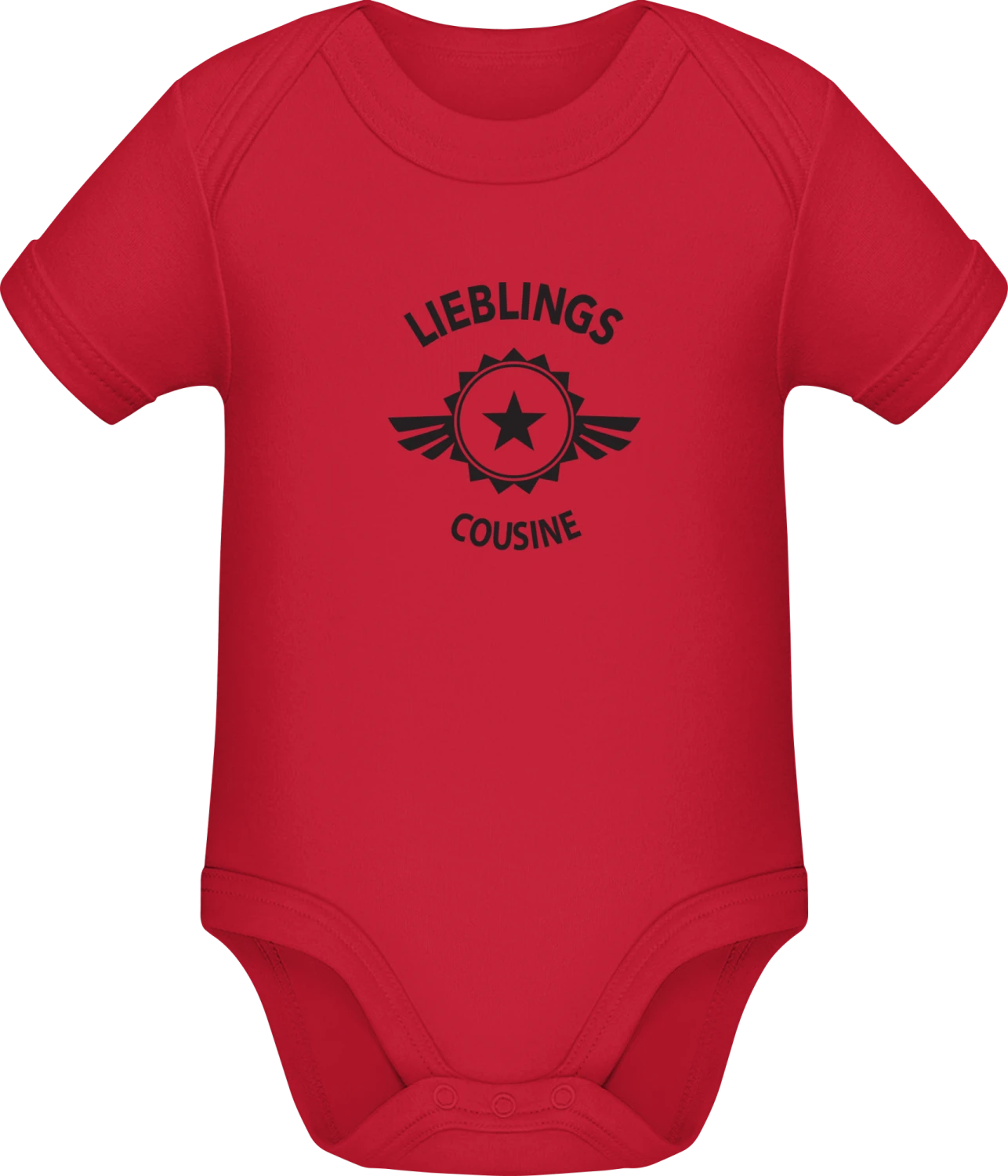 Lieblingscousine - Red Sonar SSL organic babybodsuit - Front