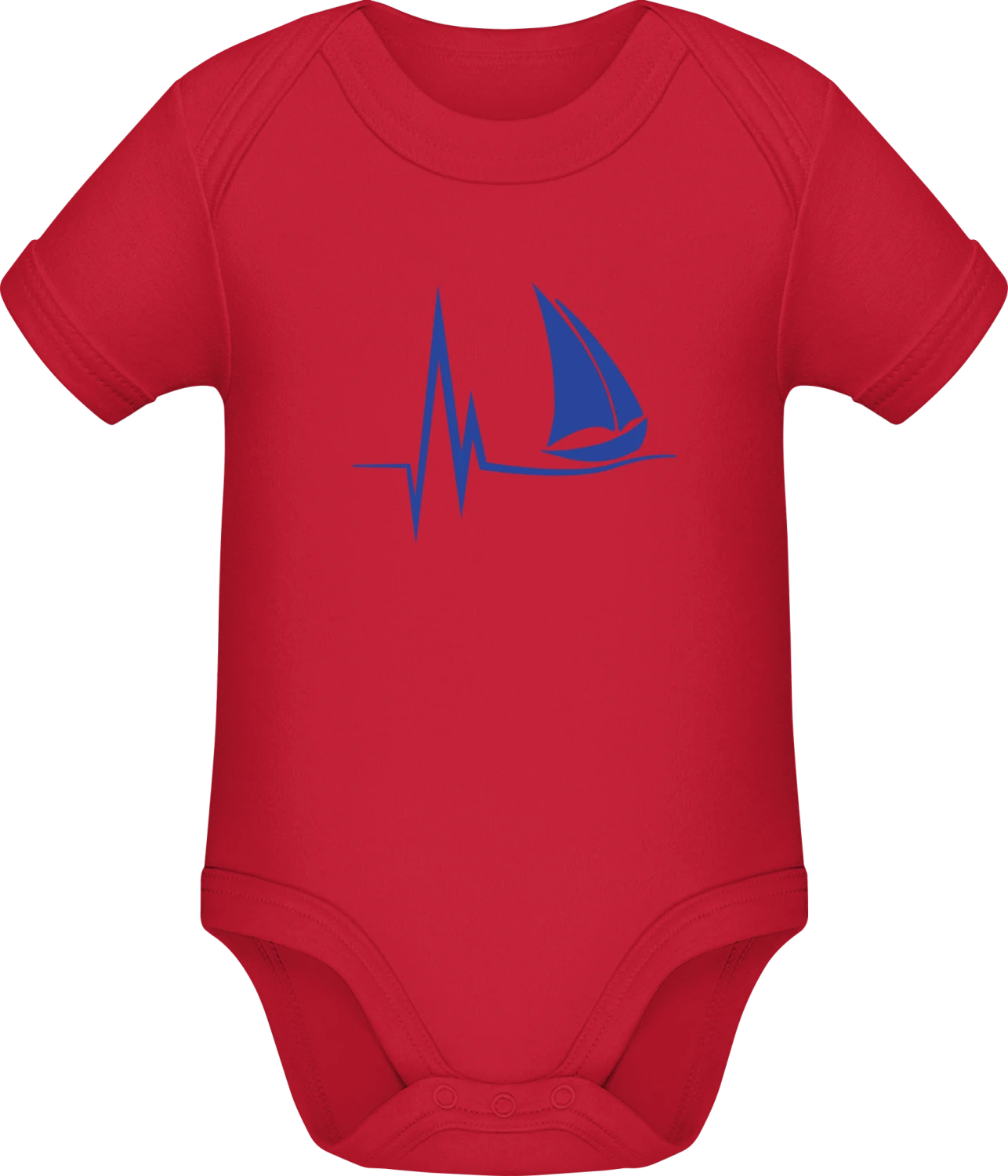 Sailboat Symbol - Red Sonar SSL organic babybodsuit - Front