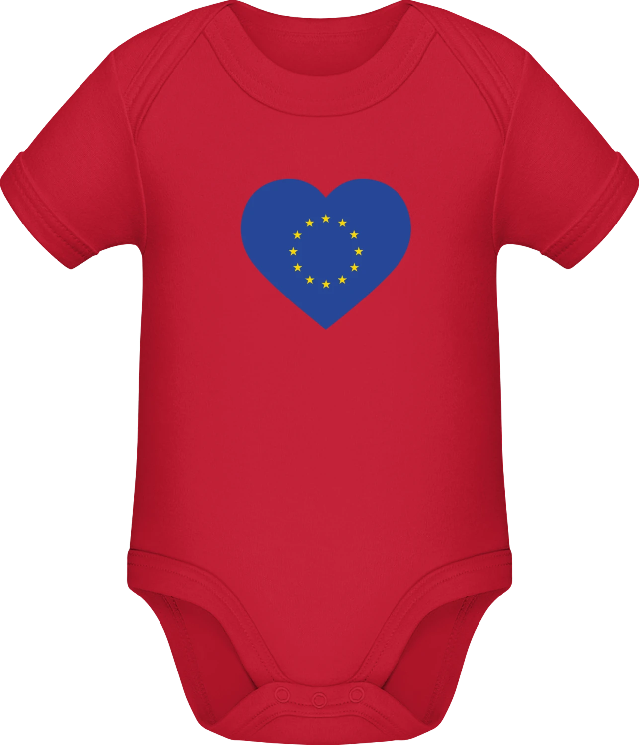 EU Europe Heart Flag - Red Sonar SSL organic babybodsuit - Front