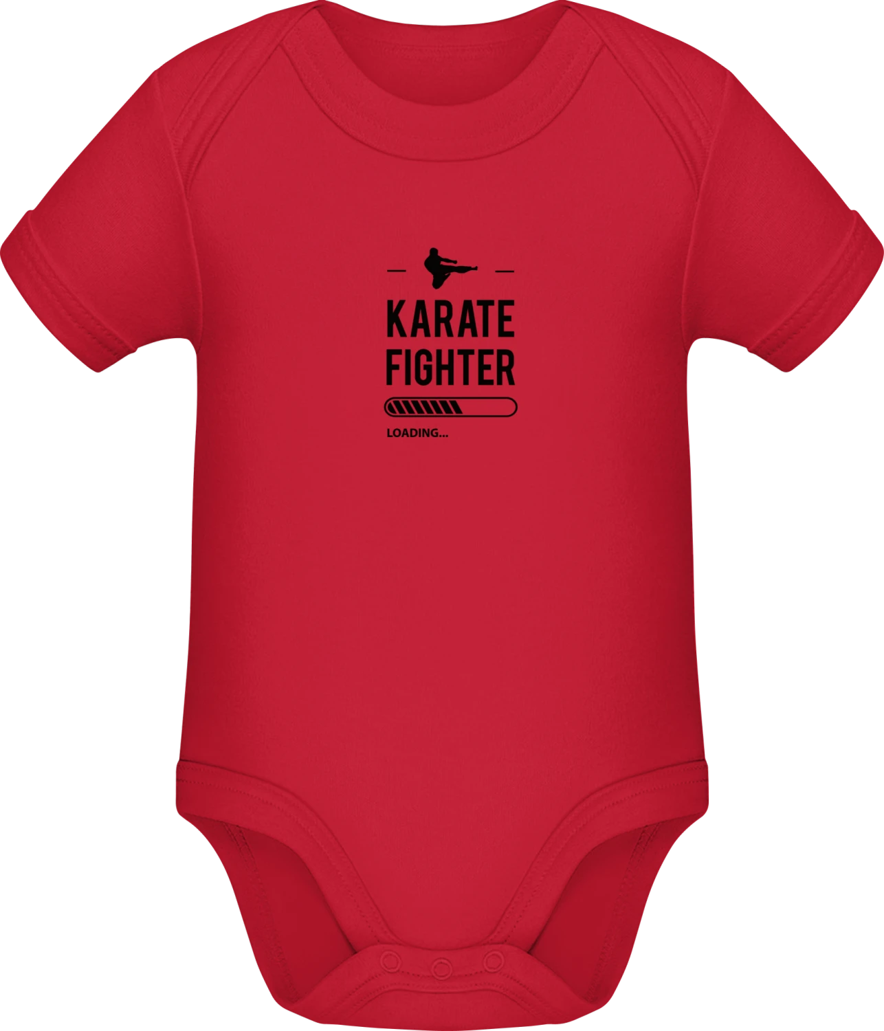 Karate Fighter Loading - Red Sonar SSL organic babybodsuit - Front