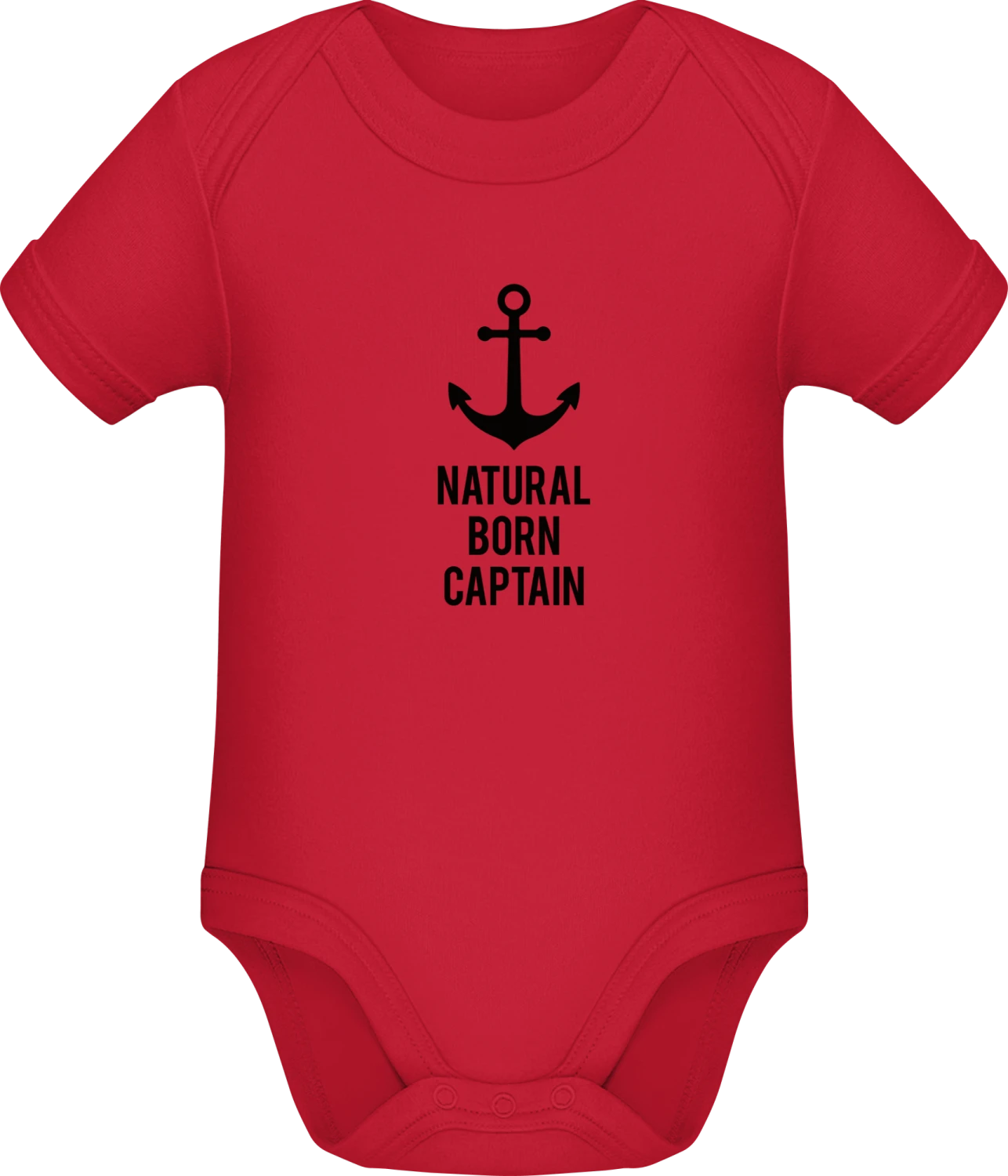 Natural Born Captain - Red Sonar SSL organic babybodsuit - Front