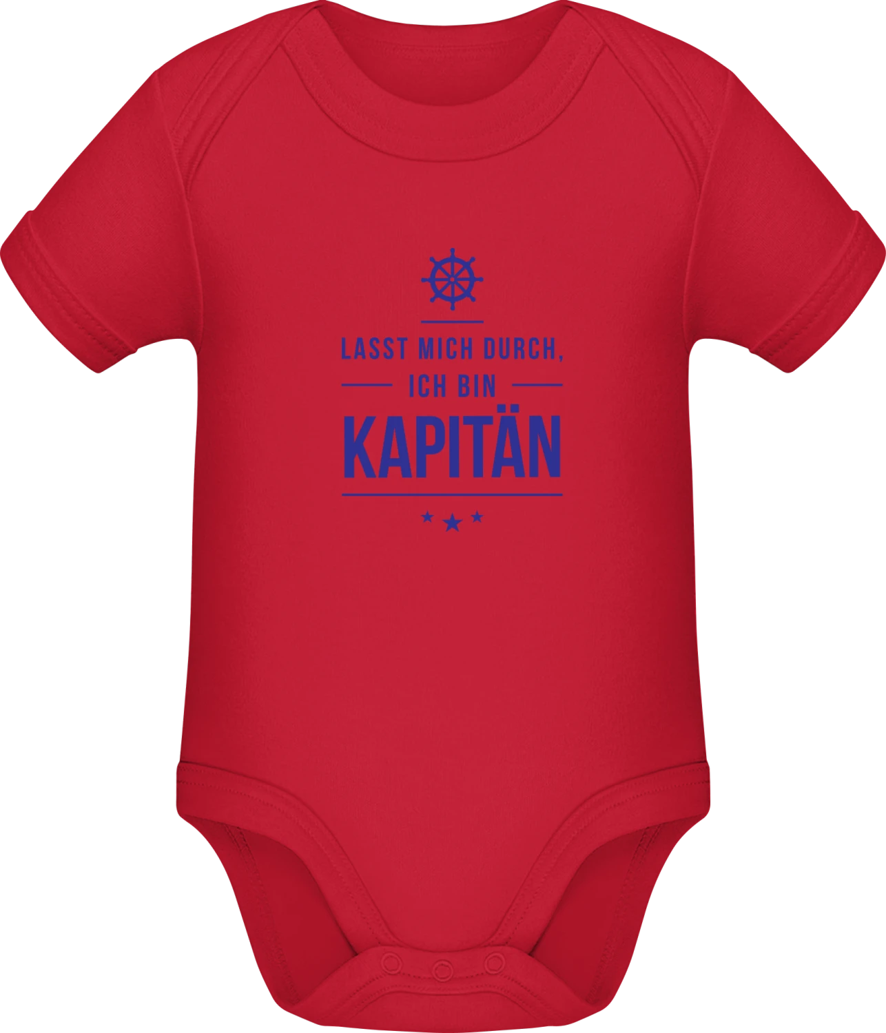 Lasst mich durch ich bin Kapitän - Red Sonar SSL organic babybodsuit - Front