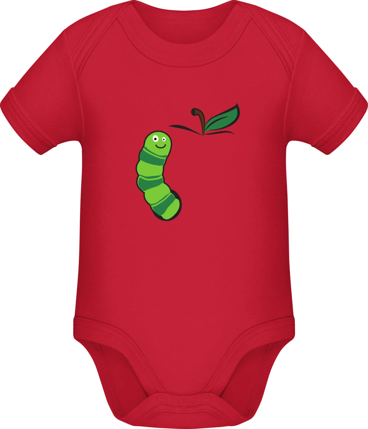 Raupe im Apfel - Red Sonar SSL organic babybodsuit - Front