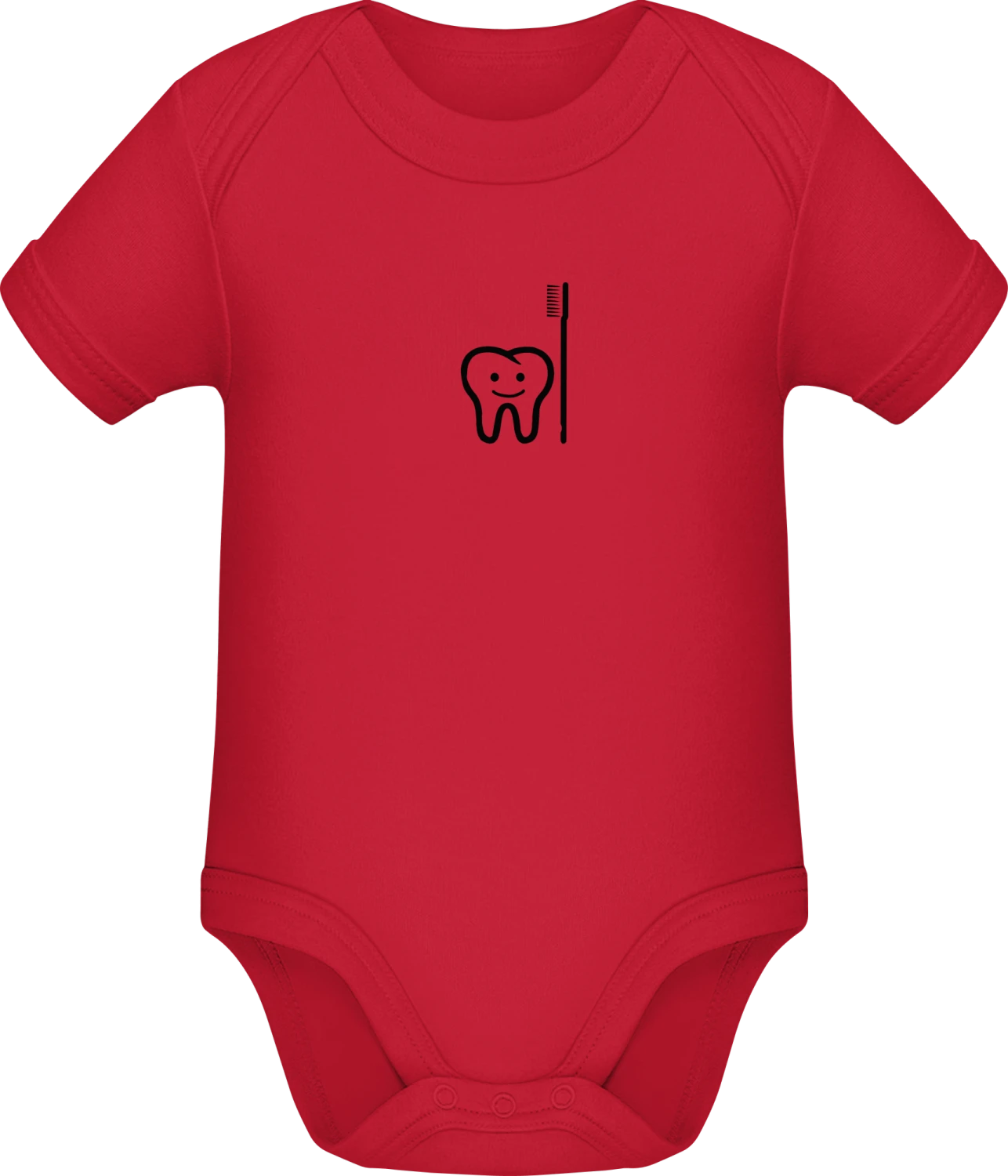 Zähneputzen - Red Sonar SSL organic babybodsuit - Front