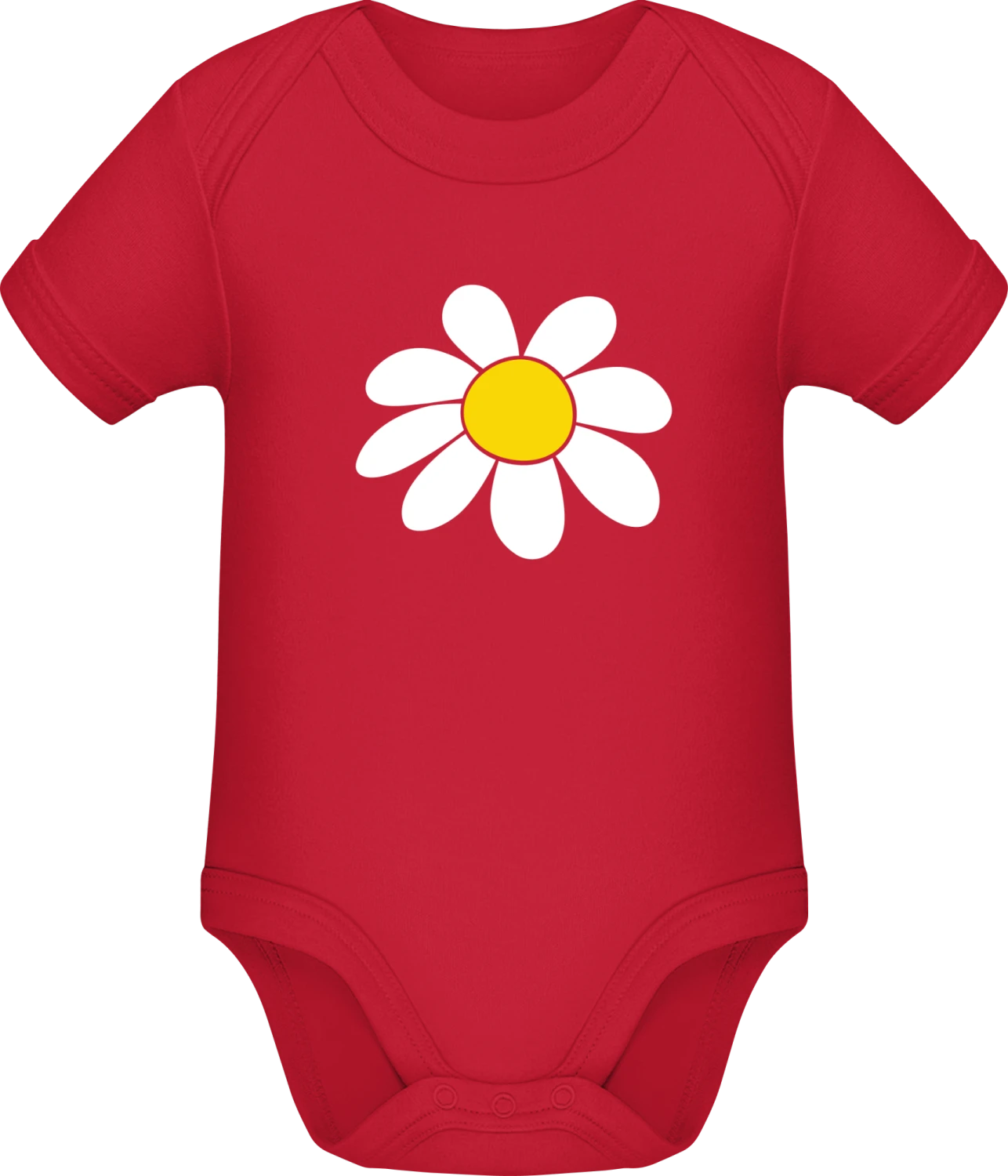 Flower - Red Sonar SSL organic babybodsuit - Front