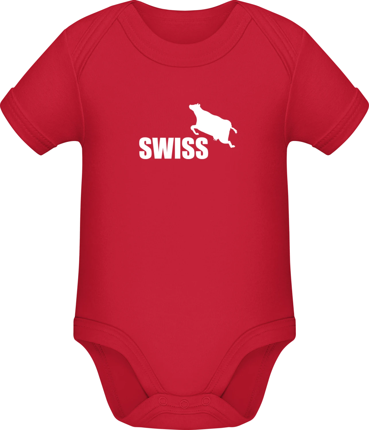 Swiss Cow - Red Sonar SSL organic babybodsuit - Front