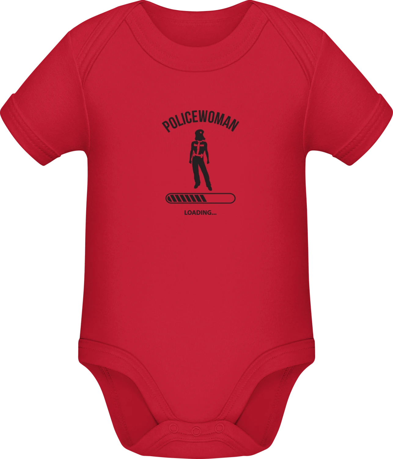 Policewoman Loading - Red Sonar SSL organic babybodsuit - Front