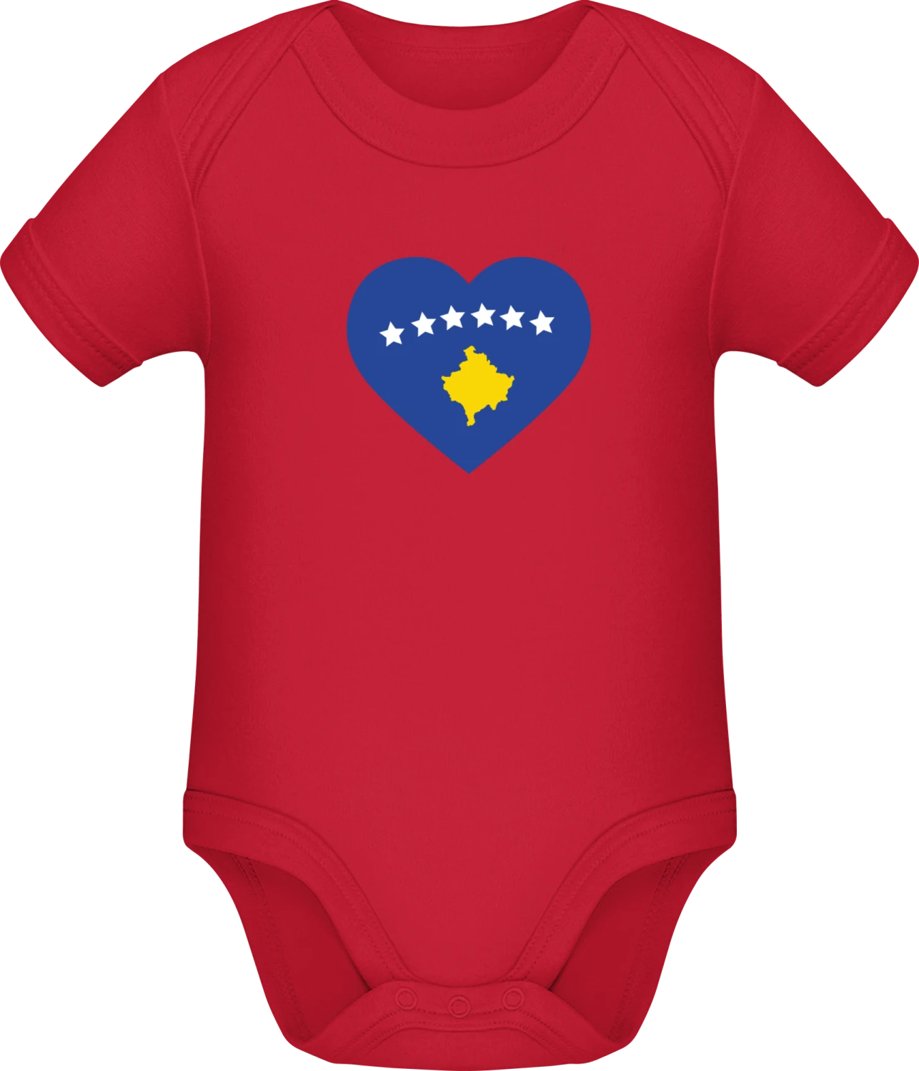 Kosovo Heart Flag - Red Sonar SSL organic babybodsuit - Front