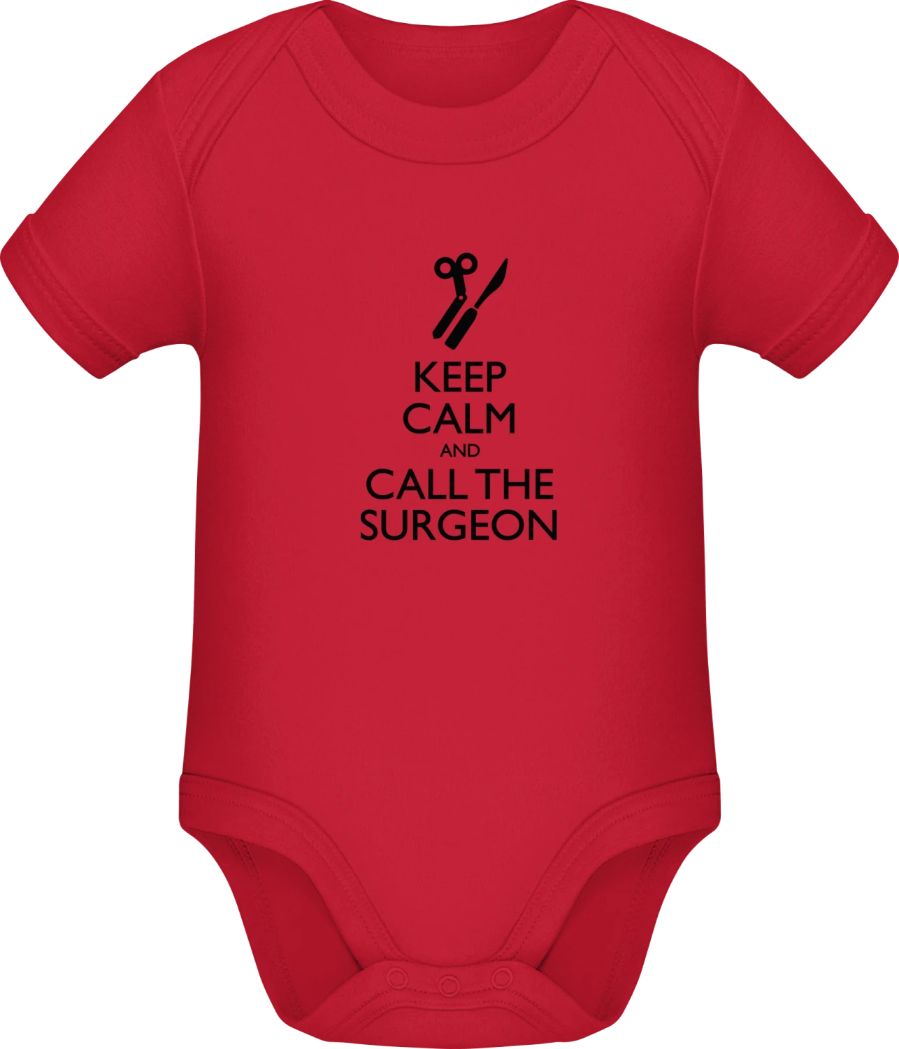 Keep Calm And Call The Surgeon - Red Sonar SSL organic babybodsuit - Front