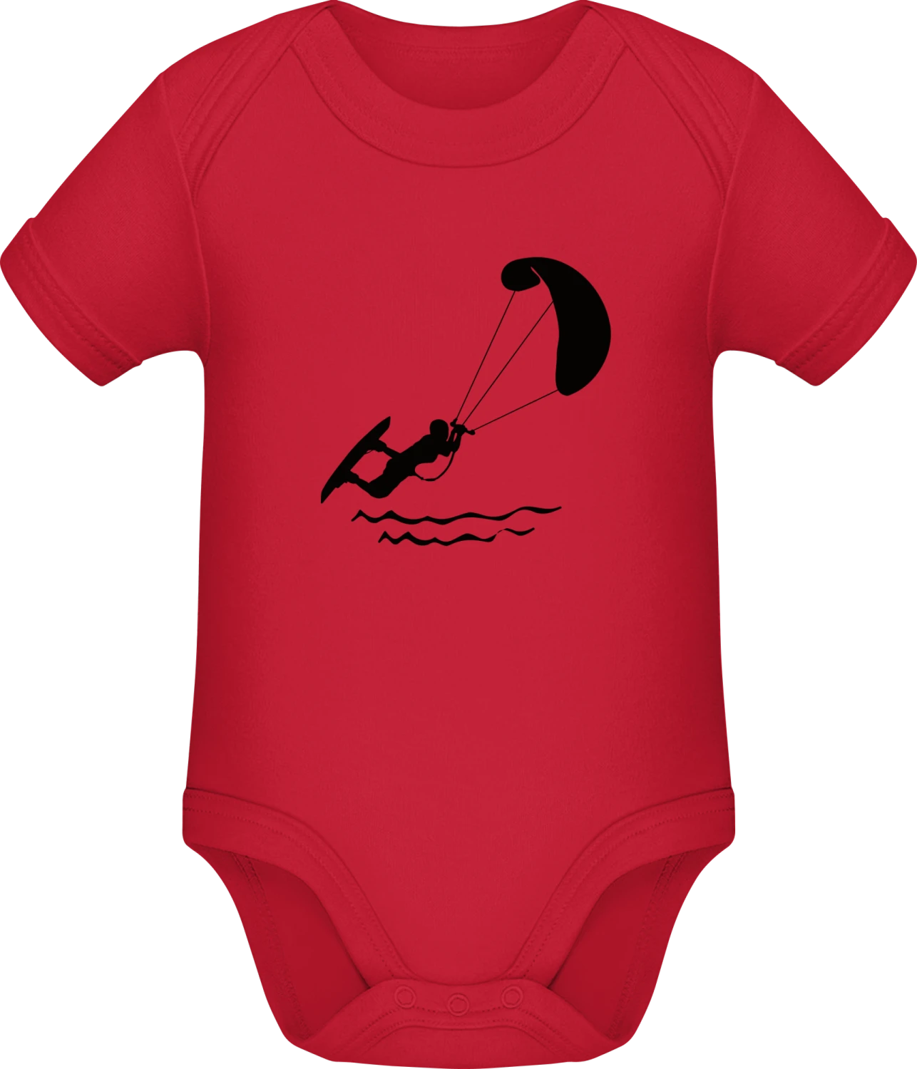 Kitesurfer Silhouette - Red Sonar SSL organic babybodsuit - Front