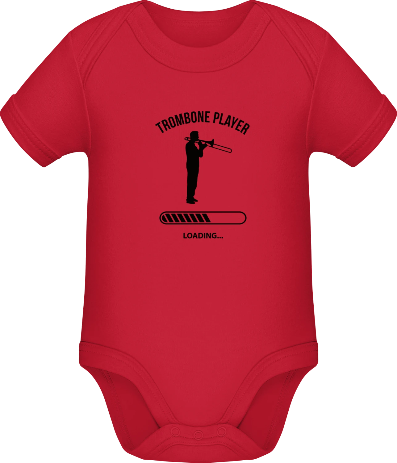 Trombone Player Loading - Red Sonar SSL organic babybodsuit - Front