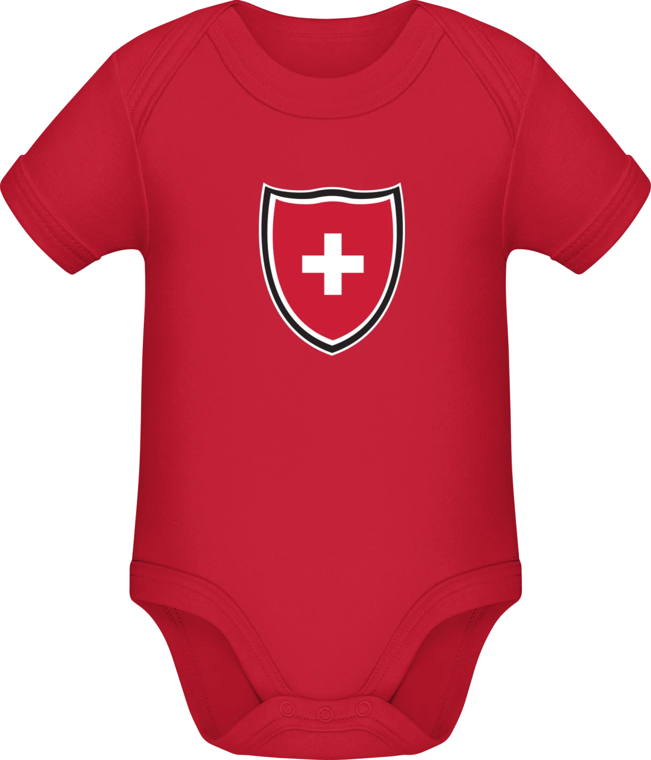 Switzerland Shield Flag - Red Sonar SSL organic babybodsuit - Front