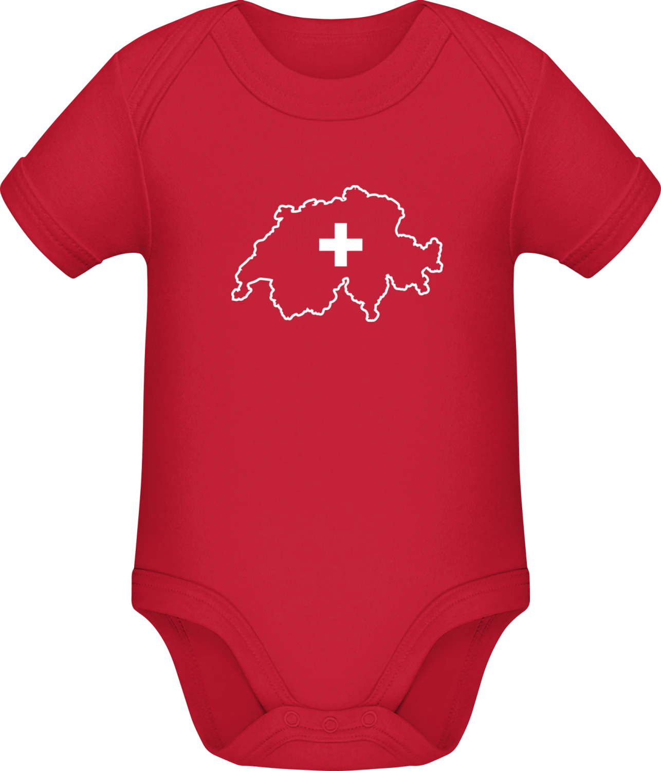 Switzerland Swiss Map - Red Sonar SSL organic babybodsuit - Front