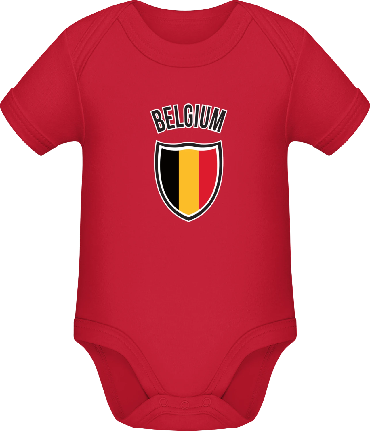 Belgium Flag Shield - Red Sonar SSL organic babybodsuit - Front