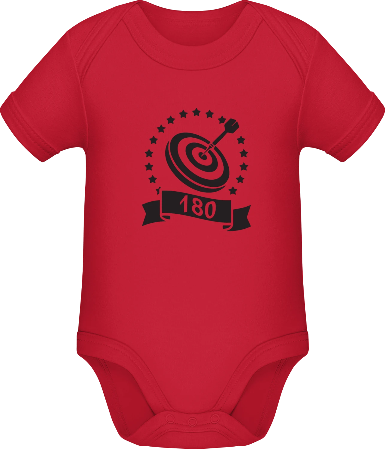 Darts 180 - Red Sonar SSL organic babybodsuit - Front